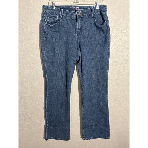 Style & Co Jeans Womens Size 10 Straight Leg Blue Jeans Y2K Curvy - Picture 1 of 15